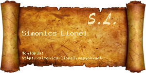 Simonics Lionel névjegykártya